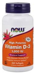 Vitamin D-3, 1000 IU - 360 softgels | NOW Foods
