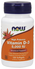 Vitamin D-3, 5000 IU - 120 softgels | NOW Foods