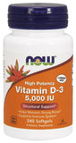 Vitamin D-3, 5000 IU - 240 softgels | NOW Foods
