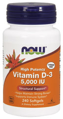 Vitamin D-3, 5000 IU - 240 softgels | NOW Foods