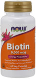 Biotin, 5000mcg - 60 vcaps | NOW Foods