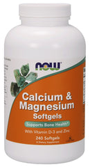 Calcium & Magnesium with Vit D and Zinc - 240 softgels | NOW Foods