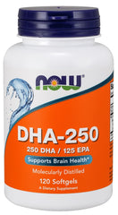 DHA-250, 250 DHA / 125 EPA - 120 softgels | NOW Foods