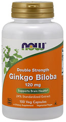 Ginkgo Biloba Double Strength, 120mg - 100 vcaps | NOW Foods