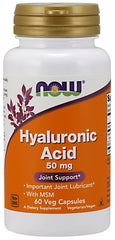 Hyaluronic Acid with MSM, 50mg - 60 vcaps | NOW Foods