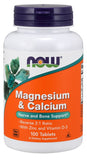 Magnesium & Calcium with Zinc and Vitamin D3 - 100 tablets | NOW Foods