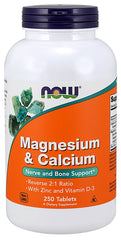 Magnesium & Calcium with Zinc and Vitamin D3 - 250 tablets | NOW Foods