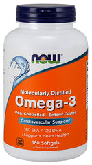 Omega-3 Enteric Coated - 180 softgels | NOW Foods
