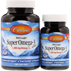 Wild Caught Super Omega-3 Gems, 1200mg - 100 + 30 softgels | Carlson Labs