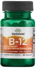 Vitamin B-12 Methylcobalamin, 5000mcg High Absorption - 60 tablets | Swanson