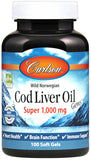 Wild Norwegian Cod Liver Oil Gems, 1000mg - 100 softgels | Carlson Labs