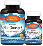 Elite Omega-3 Gems, 1600mg Natural Lemon - 90 + 30 softgels | Carlson Labs
