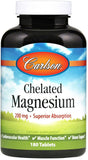 Chelated Magnesium, 200mg - 180 tablets | Carlson Labs