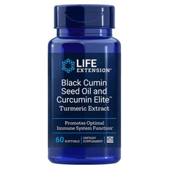 Black Cumin Seed Oil and Curcumin Elite Turmeric Extract - 60 softgels | Life Extension