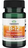 B-12 Hydroxycobalamin, 1000mcg - 60 chewable tablets | Swanson