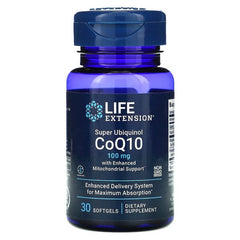 Super Ubiquinol CoQ10 with Enhanced Mitochondrial Support, 100mg - 30 softgels | Life Extension