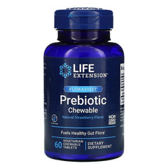 Florassist Prebiotic Chewable, Natural Strawberry - 60 vegetarian chewable tabs | Life Extension