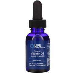Liquid Vitamin D3, 50mcg (Mint) - 29 ml. | Life Extension