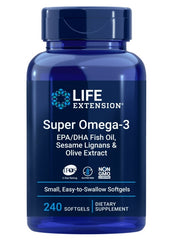 Super Omega-3 EPA/DHA Fish Oil, Sesame Lignans & Olive Extract - 240 softgels | Life Extension