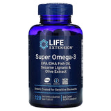 Super Omega-3 EPA/DHA with Sesame Lignans & Olive Extract - 120 enteric coated softgels | Life Extension