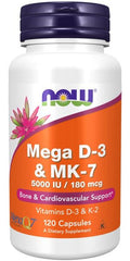 Mega D-3 & MK-7 - 120 caps | NOW Foods