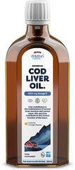 Norwegian Cod Liver Oil, 1000mg Omega 3 (Orange) - 250 ml. | Osavi