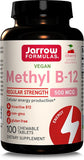 Methyl B-12, 500mcg (Cherry) - 100 vegan chewable tabs | Jarrow Formulas