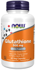 Glutathione with Milk Thistle Extract & Alpha Lipoic Acid, 500mg - 60 vcaps | NOW Foods