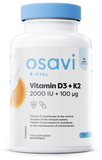 Vitamin D3 + K2, 2000IU + 100mcg - 120 softgels