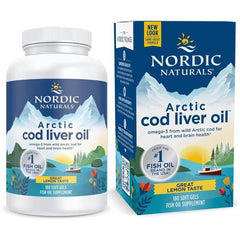 Arctic Cod Liver Oil, 750mg Lemon (EAN 768990891304) - 180 softgels | Nordic Naturals