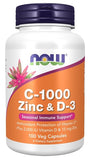 C-1000 Zinc & D-3 - 100 vcaps | NOW Foods