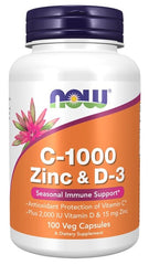 C-1000 Zinc & D-3 - 100 vcaps | NOW Foods