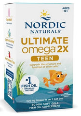 Ultimate Omega 2X Fish Oil TEEN, Strawberry (EAN 768990891212) - 60 mini softgels | Nordic Naturals