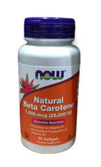Beta Carotene Natural, 7 500 mcg (25 000 IU) - 90 softgels | NOW Foods
