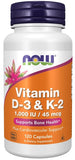 Vitamin D-3 & K-2 - 120 caps | NOW Foods