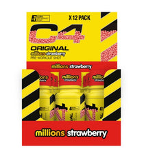 C4 Original Pre-Workout Shot, Millions Strawberry - 12 x 60 ml. | Cellucor