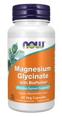 Magnesium Glycinate with BioPerine - 60 vcaps | NOW Foods