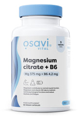 Magnesium Citrate + B6, 375mg + 4.2mg - 90 vcaps | Osavi