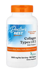 Collagen Types 1 and 3 with Peptan and Vitamin C, 3000mg - 180 tablets | Doctor's Best