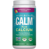 Natural Calm Plus Calcium, Raspberry Lemon - 453 grams | Natural Vitality