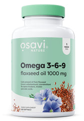 Omega 3-6-9 Flaxseed Oil, 1000mg - 120 softgels | Osavi