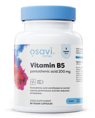 Vitamin B5 Pantothenic Acid, 200mg - 90 vegan caps | Osavi