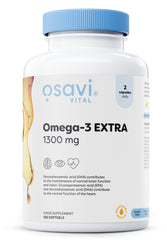 Omega-3 Extra Molecularly Distilled, 1300mg (Lemon) - 120 softgels | Osavi
