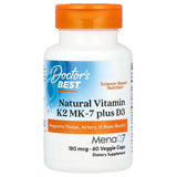 Natural Vitamin K2 MK7 with MenaQ7 plus D3, 180mcg - 60 vcaps | Doctor's Best