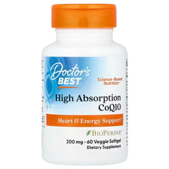 High Absorption CoQ10 with BioPerine, 200mg - 60 veggie softgels | Doctor's Best