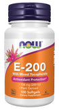 Vitamin E-200 with Mixed Tocopherols - 100 softgels | NOW Foods