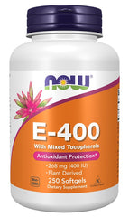 E-400 with Mixed Tocopherols - 250 softgels | NOW Foods