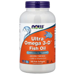 Ultra Omega 3-D Fish Oil - 180 softgels | NOW Foods