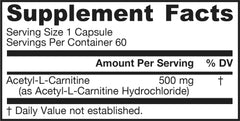 Jarrow Formulas Acetyl L-Carnitine 500mg 60's