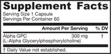 Jarrow Formulas Alpha GPC 300mg 60's